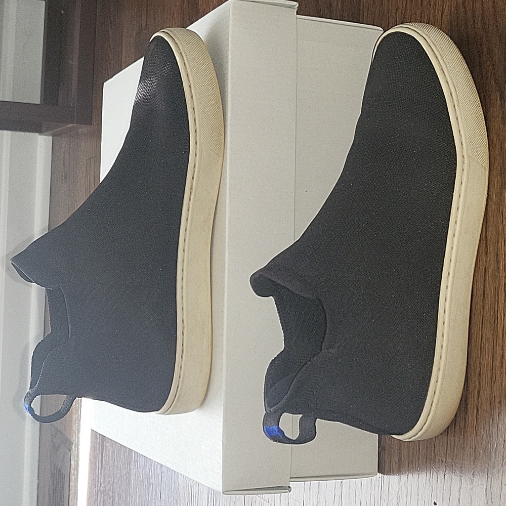 Rothys The Chelsea Black Fabric High Top Sneakers